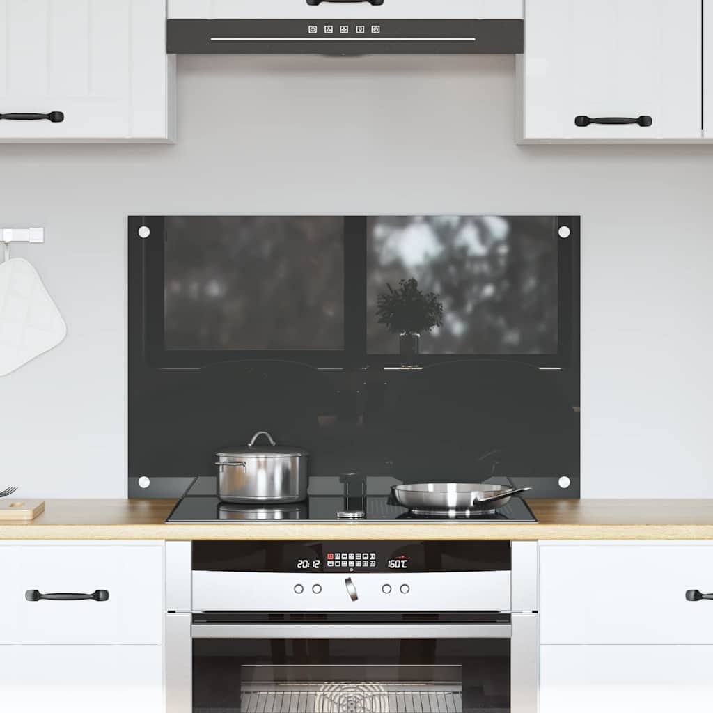 Kitchen Backsplash Dark grey 80 x 50 x 0.6 cm Tempered Glass