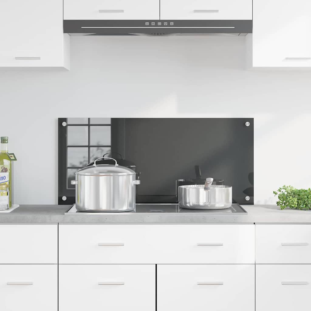 Kitchen Backsplash Dark grey 90 x 40 x 0.6 cm Tempered Glass