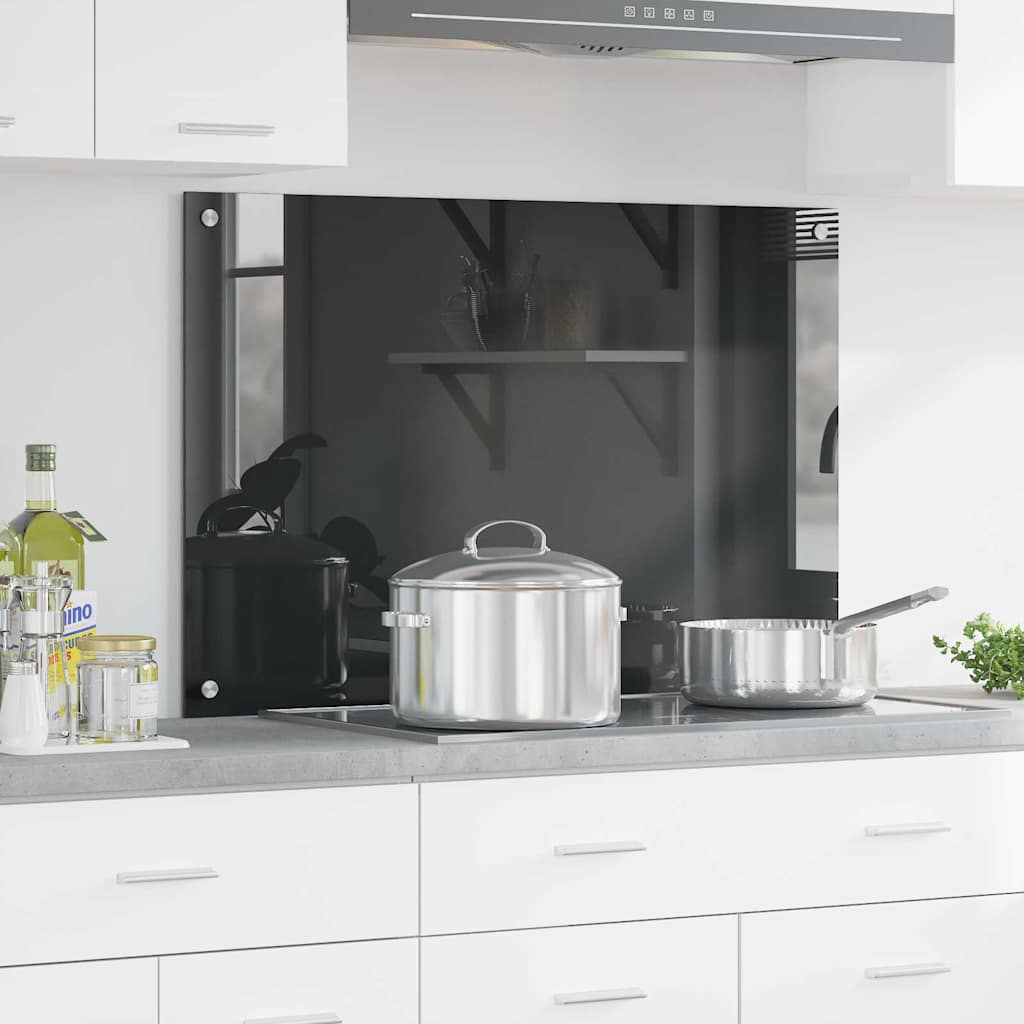 Kitchen Backsplash Dark grey 90 x 60 x 0.6 cm Tempered Glass