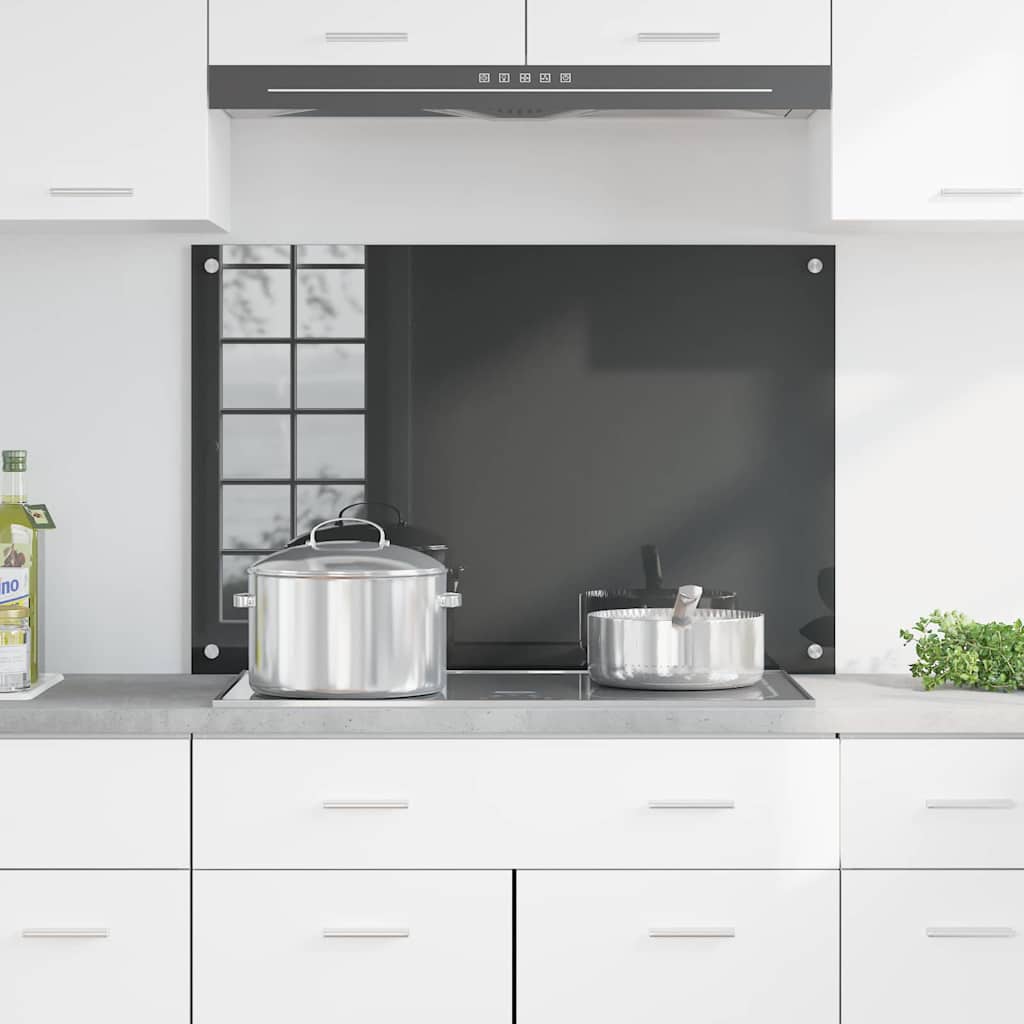 Kitchen Backsplash Dark grey 90 x 60 x 0.6 cm Tempered Glass