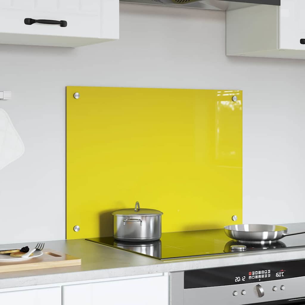 Kitchen Backsplash Yellow 70 x 50 x 0.6 cm Tempered Glass