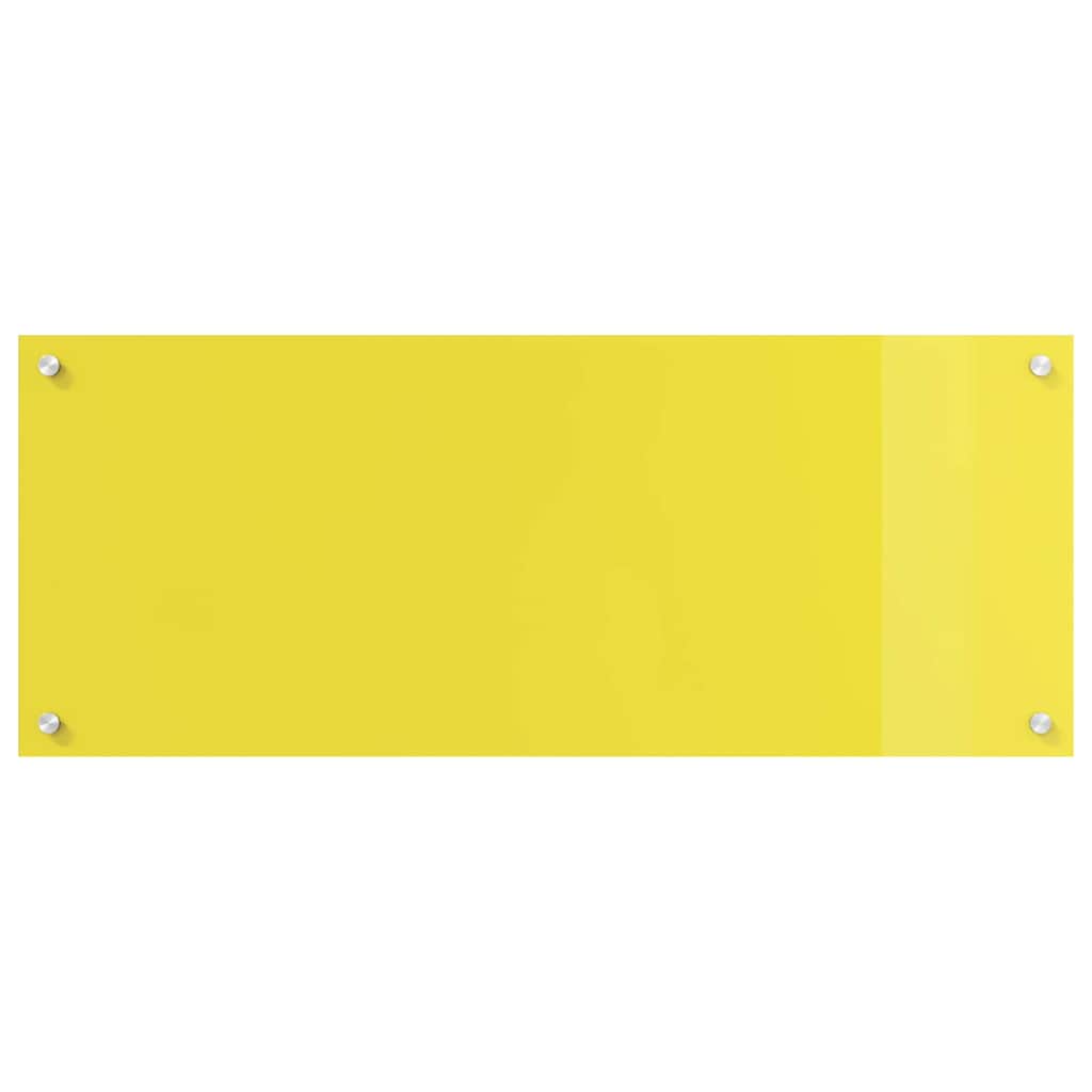 Kitchen Backsplash Yellow 100 x 40 x 0.6 cm Tempered Glass