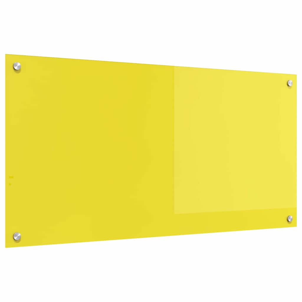 Kitchen Backsplash Yellow 100 x 50 x 0.6 cm Tempered Glass