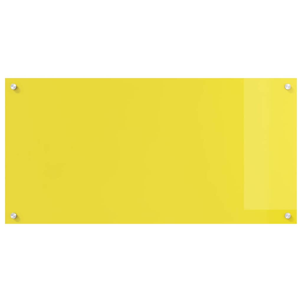 Kitchen Backsplash Yellow 100 x 50 x 0.6 cm Tempered Glass