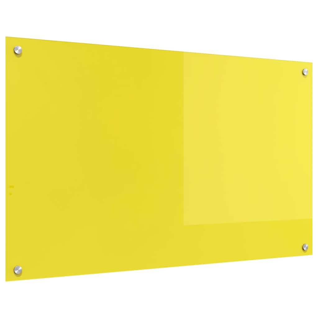 Kitchen Backsplash Yellow 100 x 60 x 0.6 cm Tempered Glass