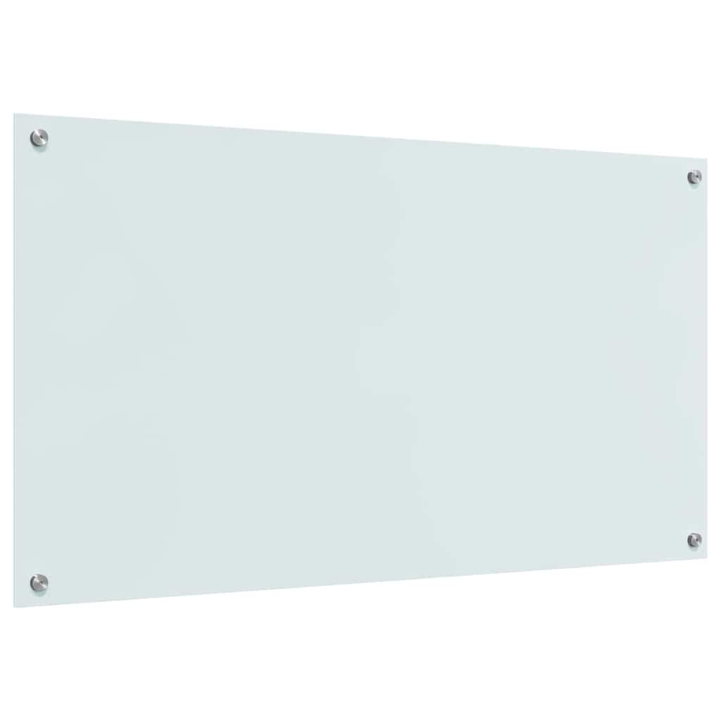 Kitchen Backsplash White 110 x 60 x 0.6 cm Tempered Glass