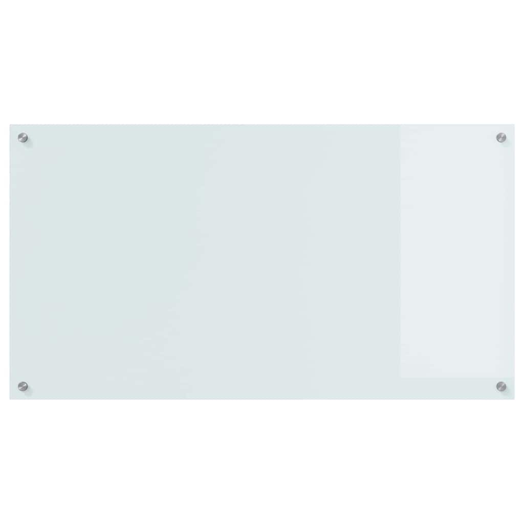 Kitchen Backsplash White 110 x 60 x 0.6 cm Tempered Glass
