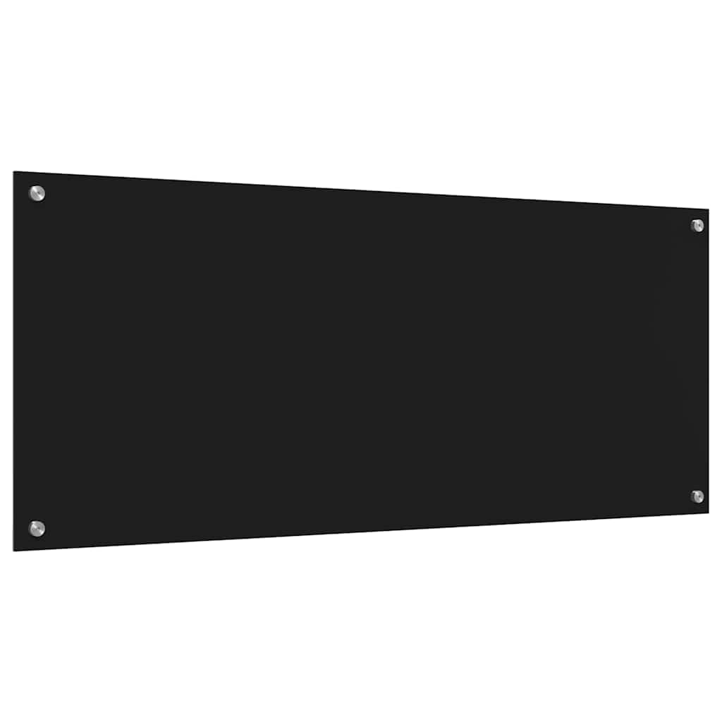 Kitchen Backsplash Black 120 x 50 x 0.6 cm Tempered Glass