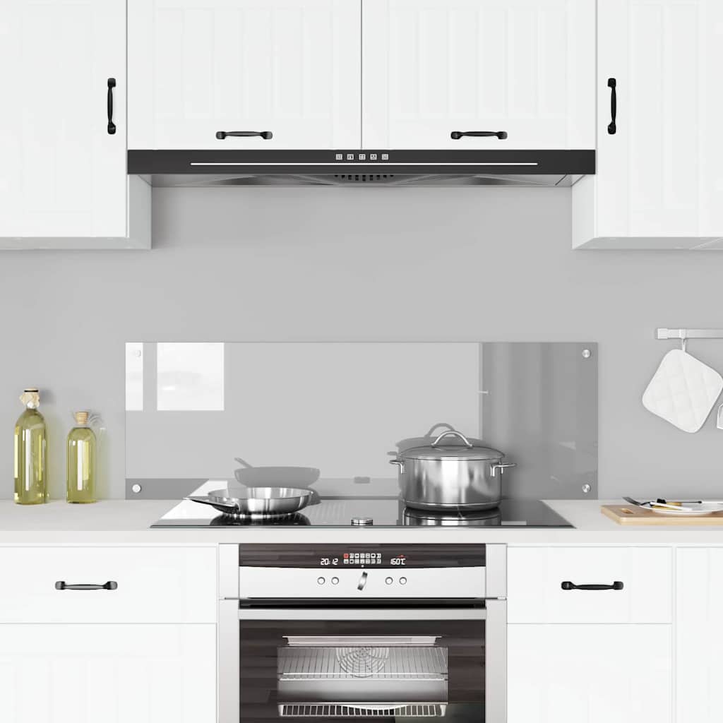 Kitchen Backsplash Light grey 120 x 40 x 0.6 cm Tempered Glass