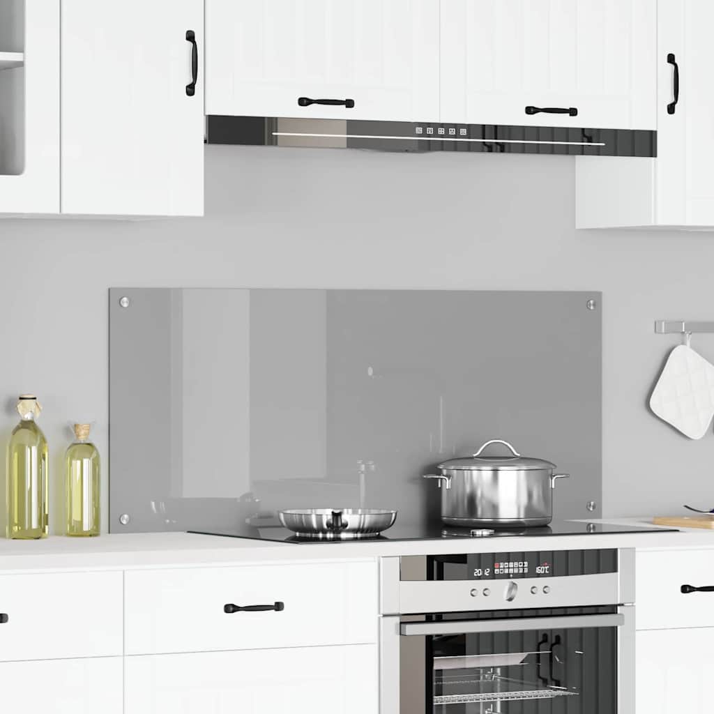Kitchen Backsplash Light grey 120 x 50 x 0.6 cm Tempered Glass