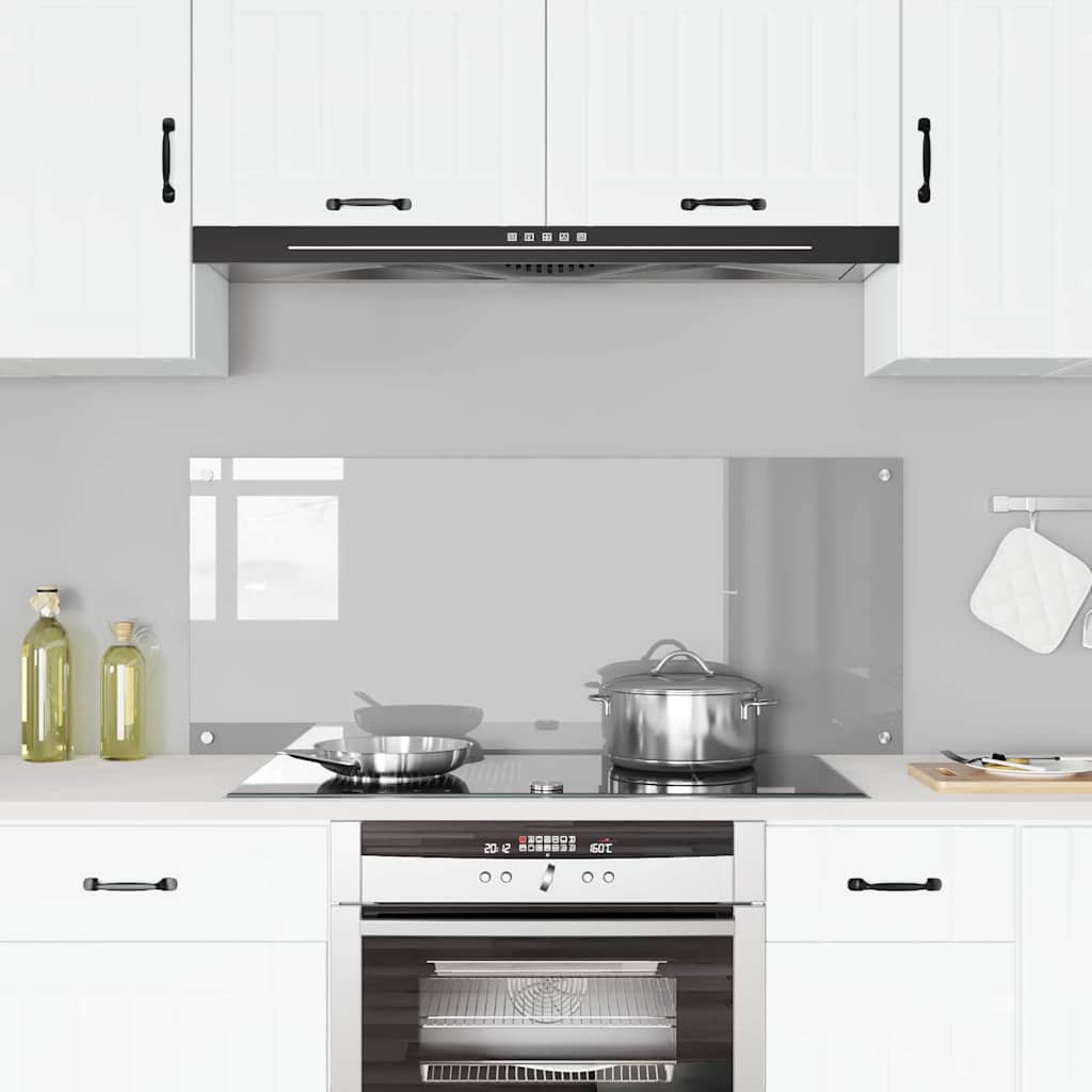 Kitchen Backsplash Light grey 120 x 50 x 0.6 cm Tempered Glass