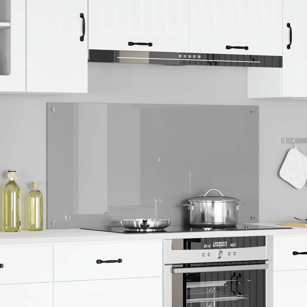 Kitchen Backsplash Light grey 120 x 60 x 0.6 cm Tempered Glass
