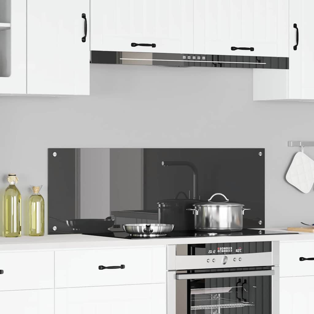 Kitchen Backsplash Dark grey 120 x 40 x 0.6 cm Tempered Glass
