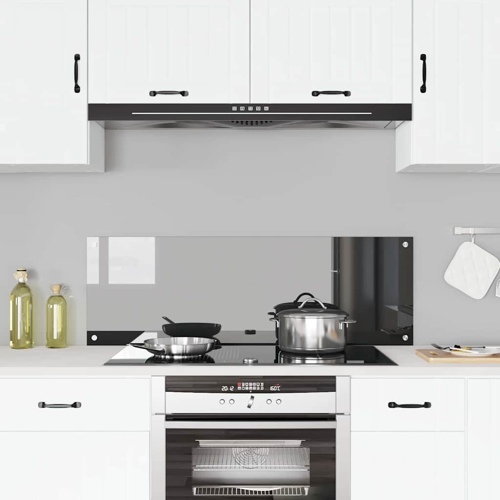 Kitchen Backsplash Dark grey 120 x 40 x 0.6 cm Tempered Glass