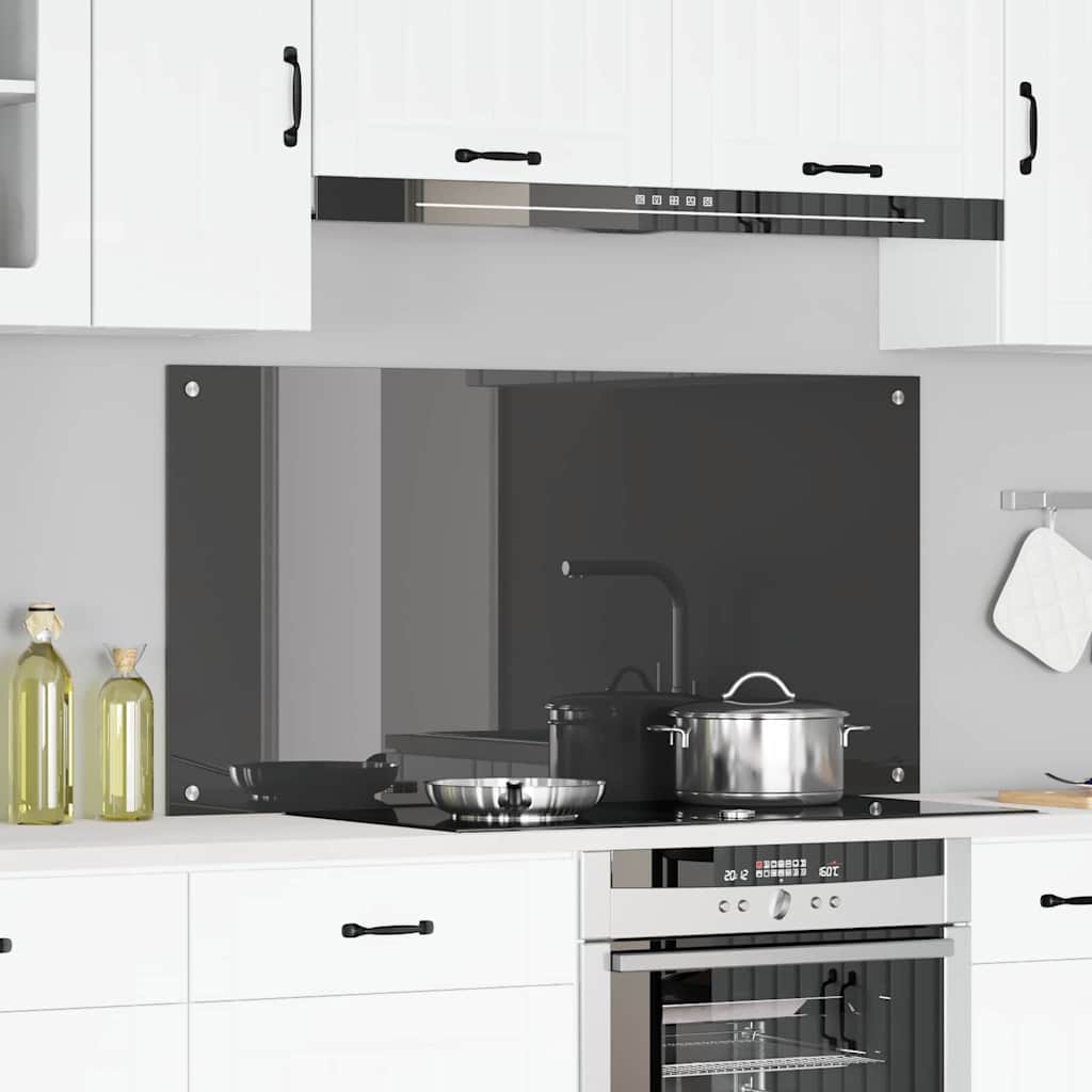 Kitchen Backsplash Dark grey 120 x 60 x 0.6 cm Tempered Glass