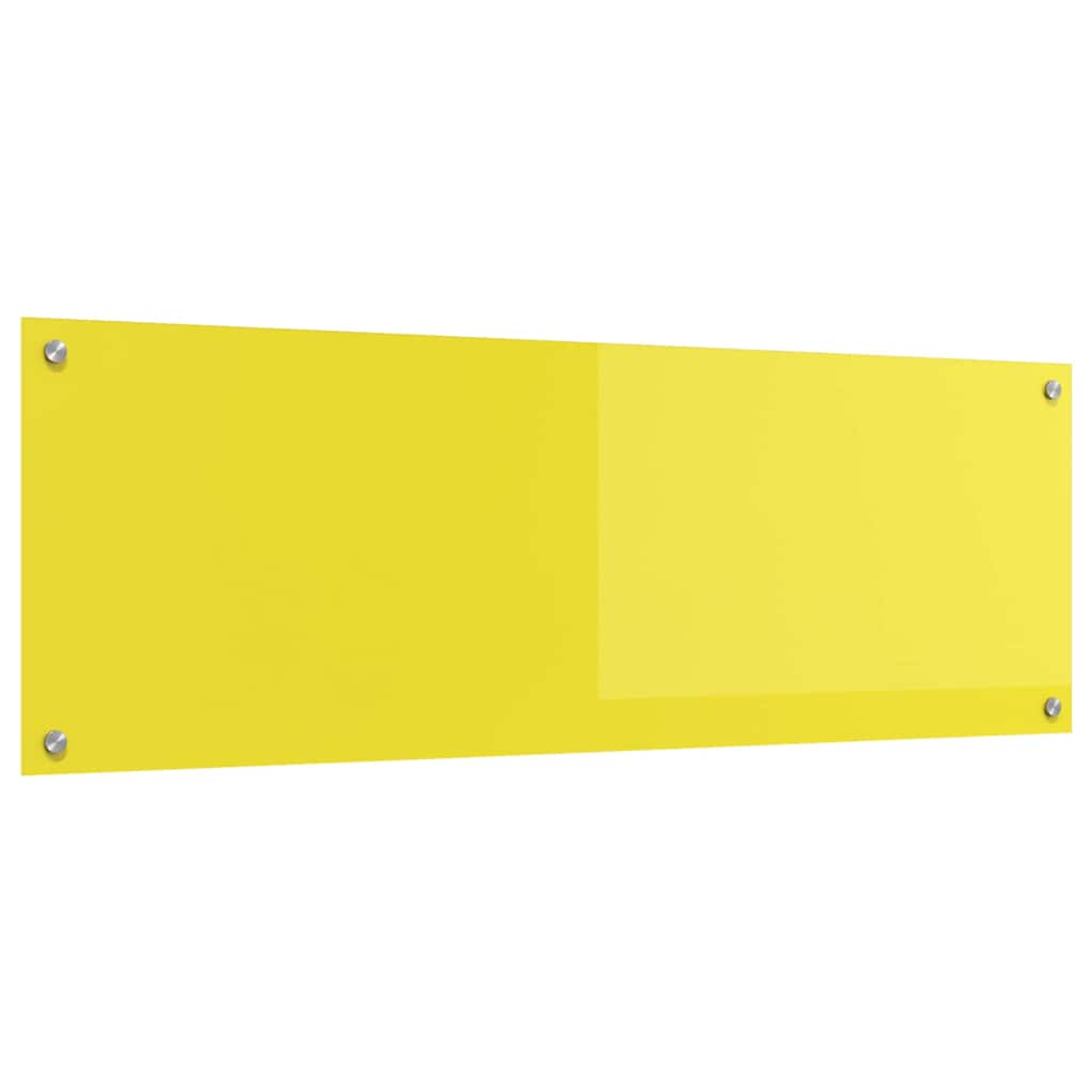 Kitchen Backsplash Yellow 120 x 40 x 0.6 cm Tempered Glass
