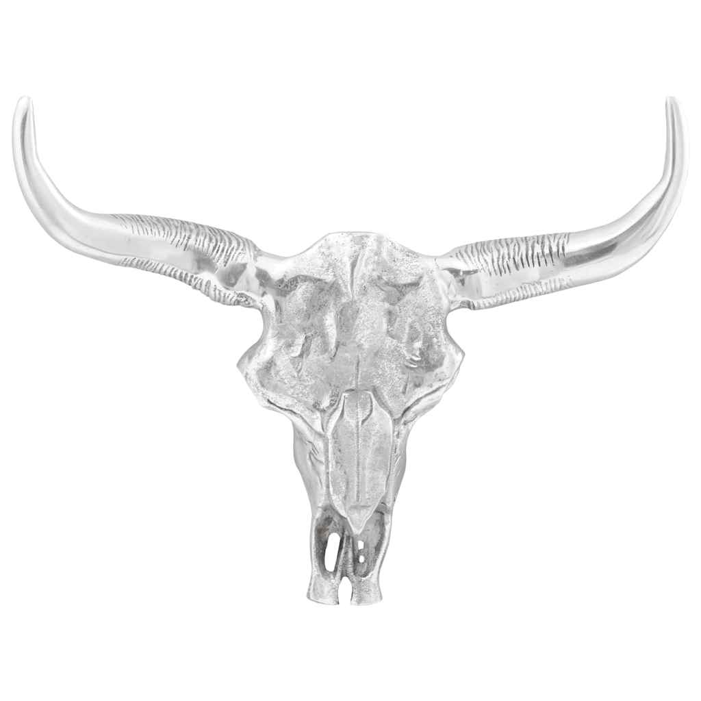 Bull Skull Silver 53 x 11 x 40 cm Aluminium