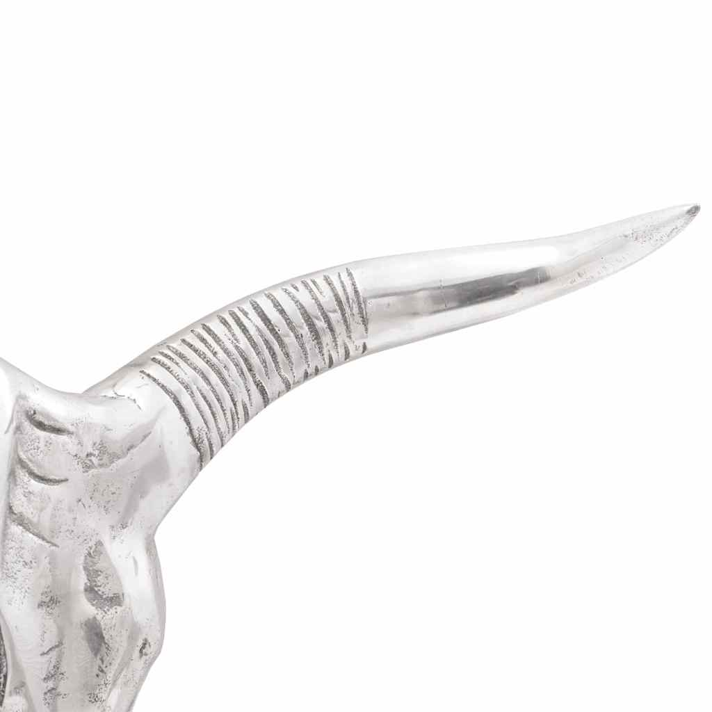 Bull Skull Silver 49 x 10 x 36 cm Aluminium