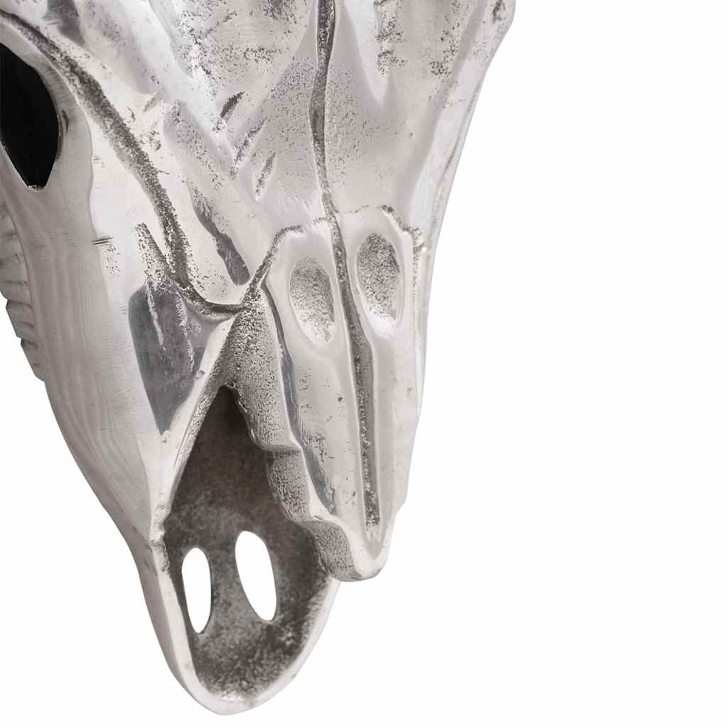 Bull Skull Silver 49 x 10 x 36 cm Aluminium