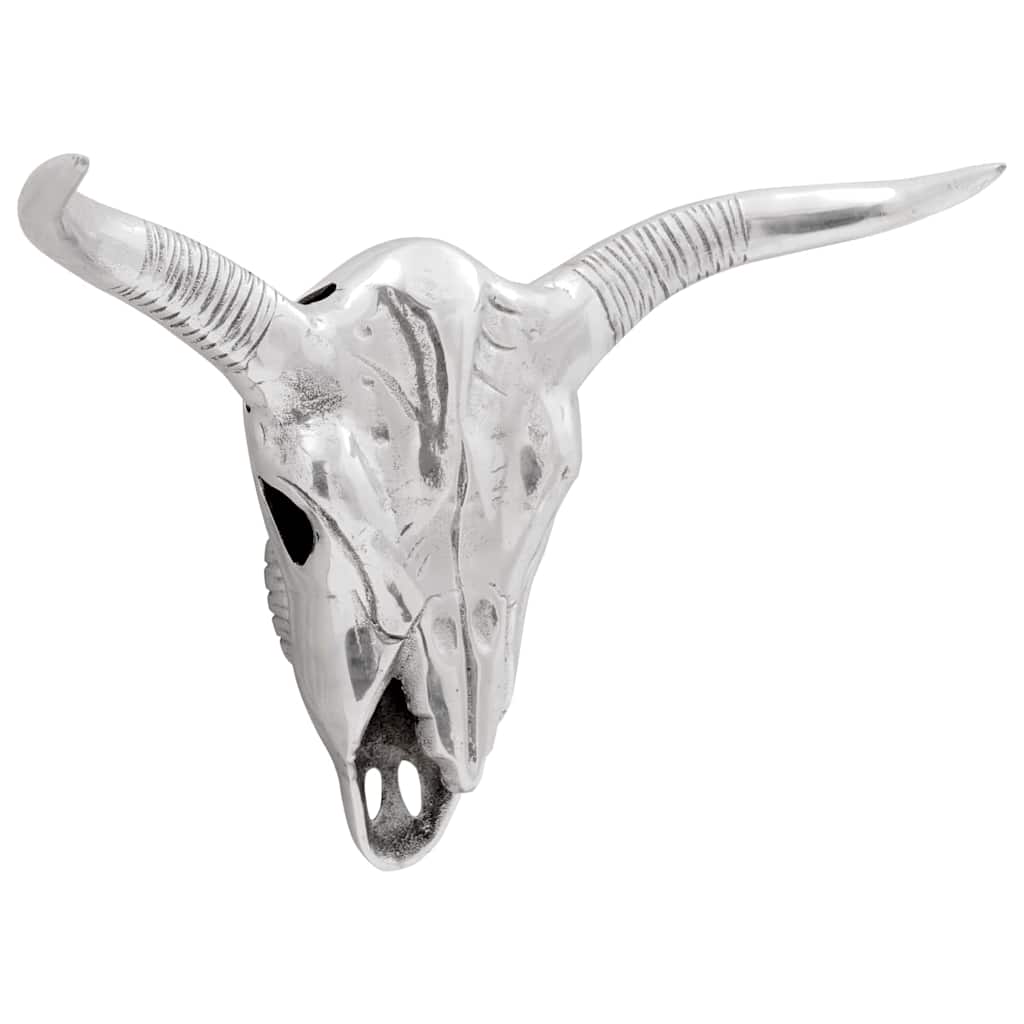 Bull Skull Silver 49 x 10 x 36 cm Aluminium