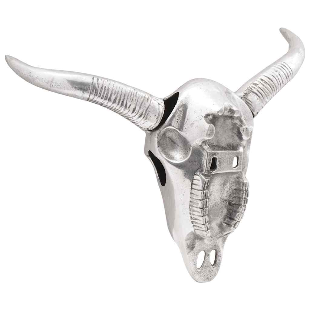 Bull Skull Silver 49 x 10 x 36 cm Aluminium
