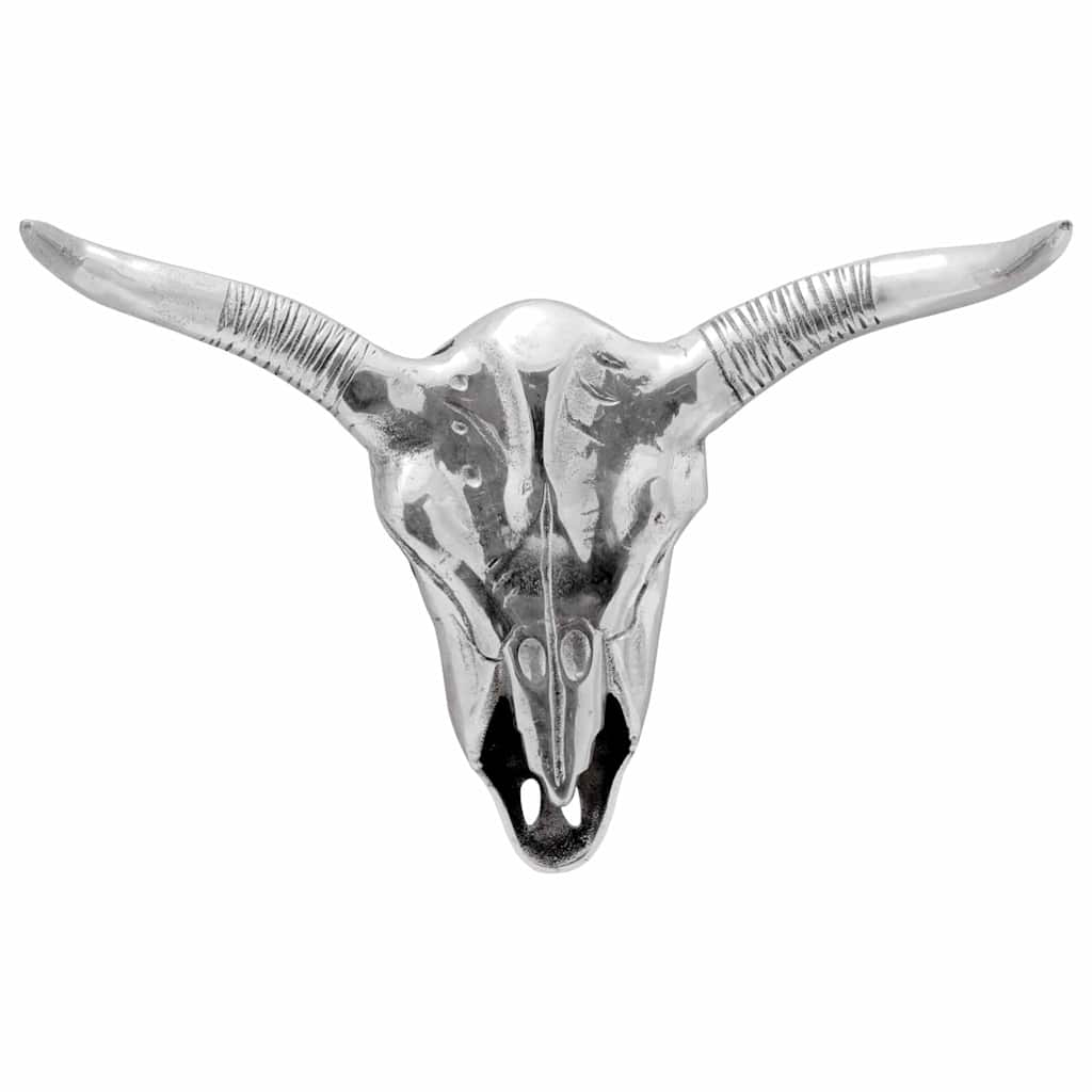 Bull Skull Silver 49 x 10 x 36 cm Aluminium