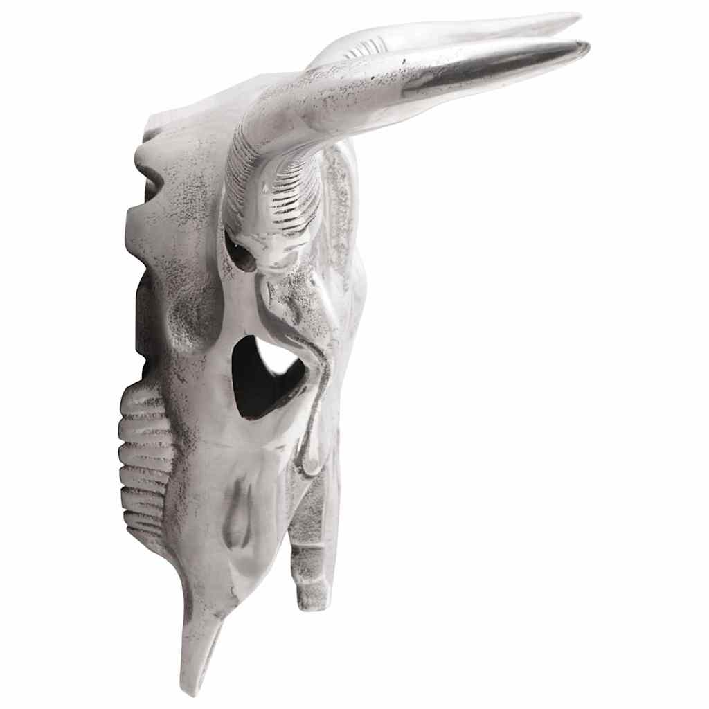 Bull Skull Silver 49 x 10 x 36 cm Aluminium
