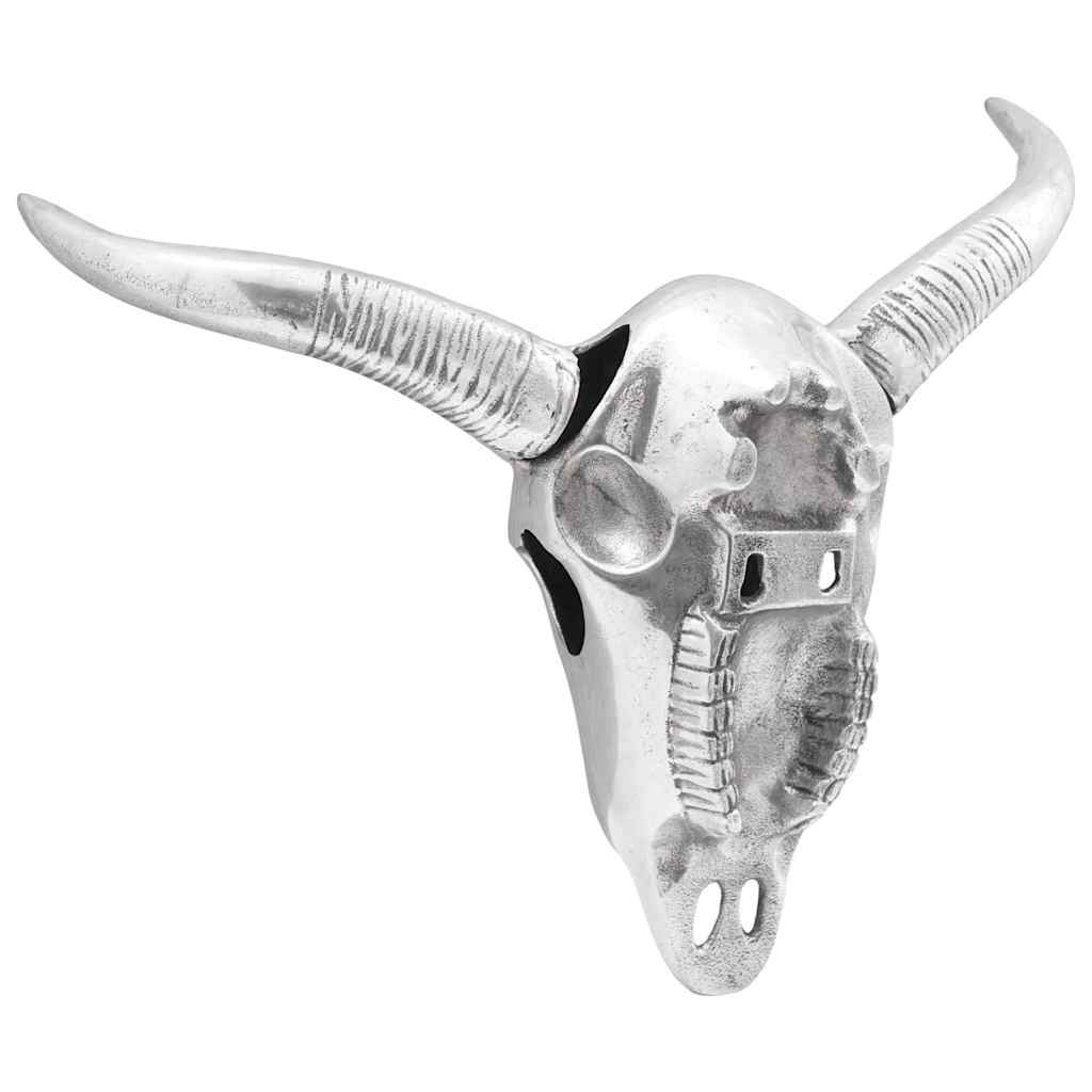 Bull Skull Silver 34 x 13 x 53 cm Aluminium