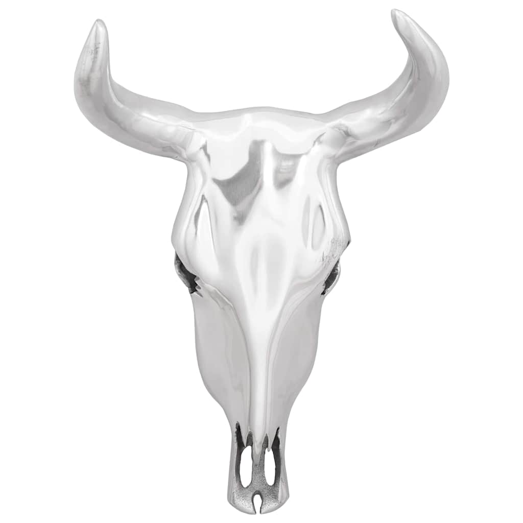 Bull Skull Silver 34 x 13 x 53 cm Aluminium