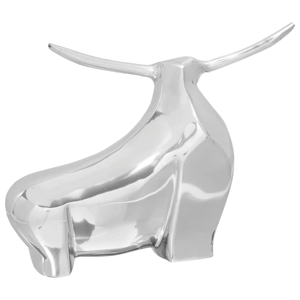 Bull Sculpture Silver 37 x 44 x 17 cm Aluminium