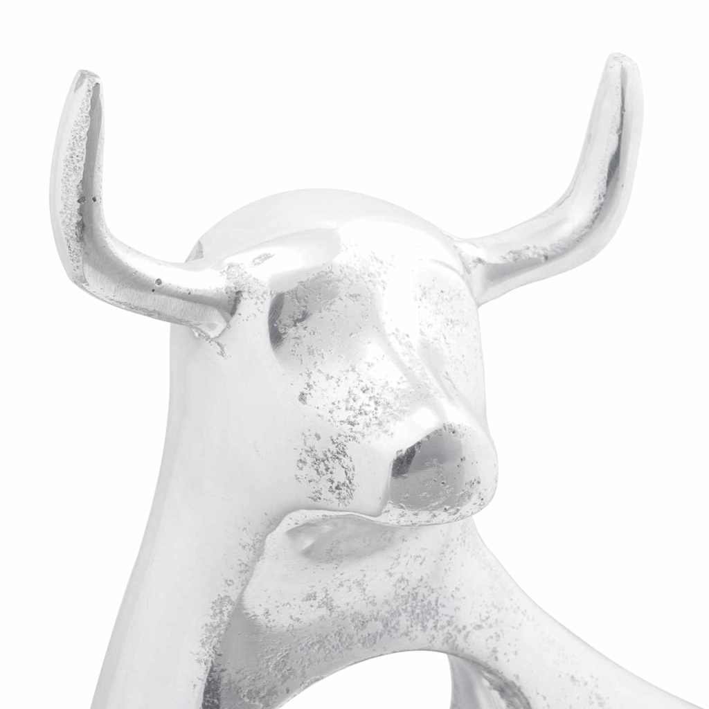 Bull Sculpture Silver 22 x 9.5 x 34 cm Aluminium