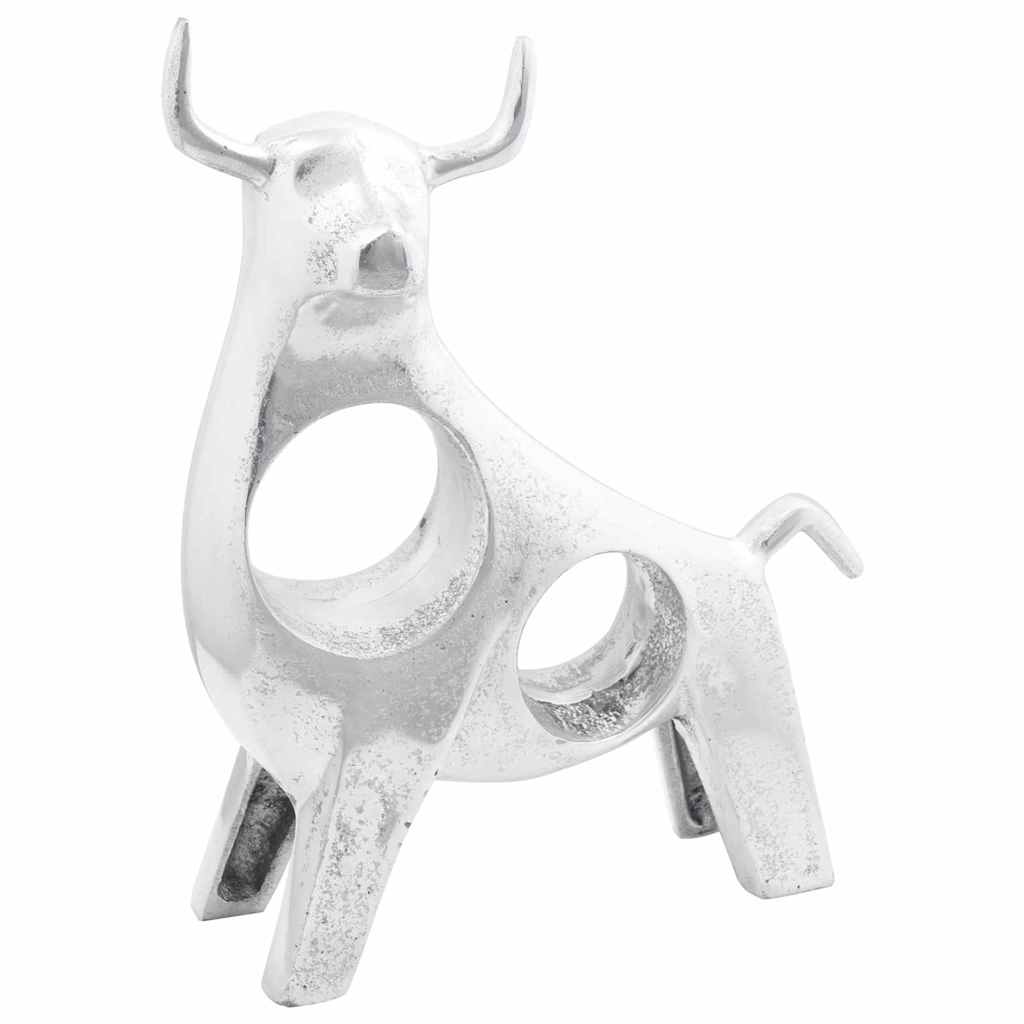 Bull Sculpture Silver 22 x 9.5 x 34 cm Aluminium