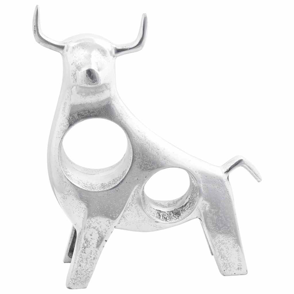 Bull Sculpture Silver 22 x 9.5 x 34 cm Aluminium