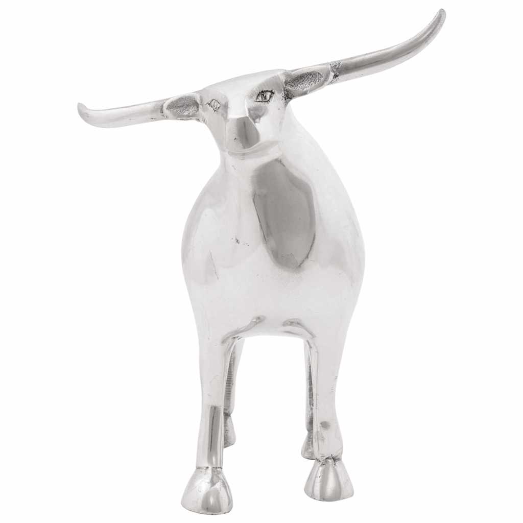 Bull Sculpture Silver 20 x 17 x 23 cm Aluminium