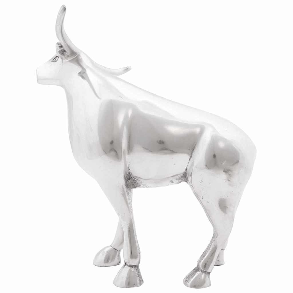 Bull Sculpture Silver 20 x 17 x 23 cm Aluminium