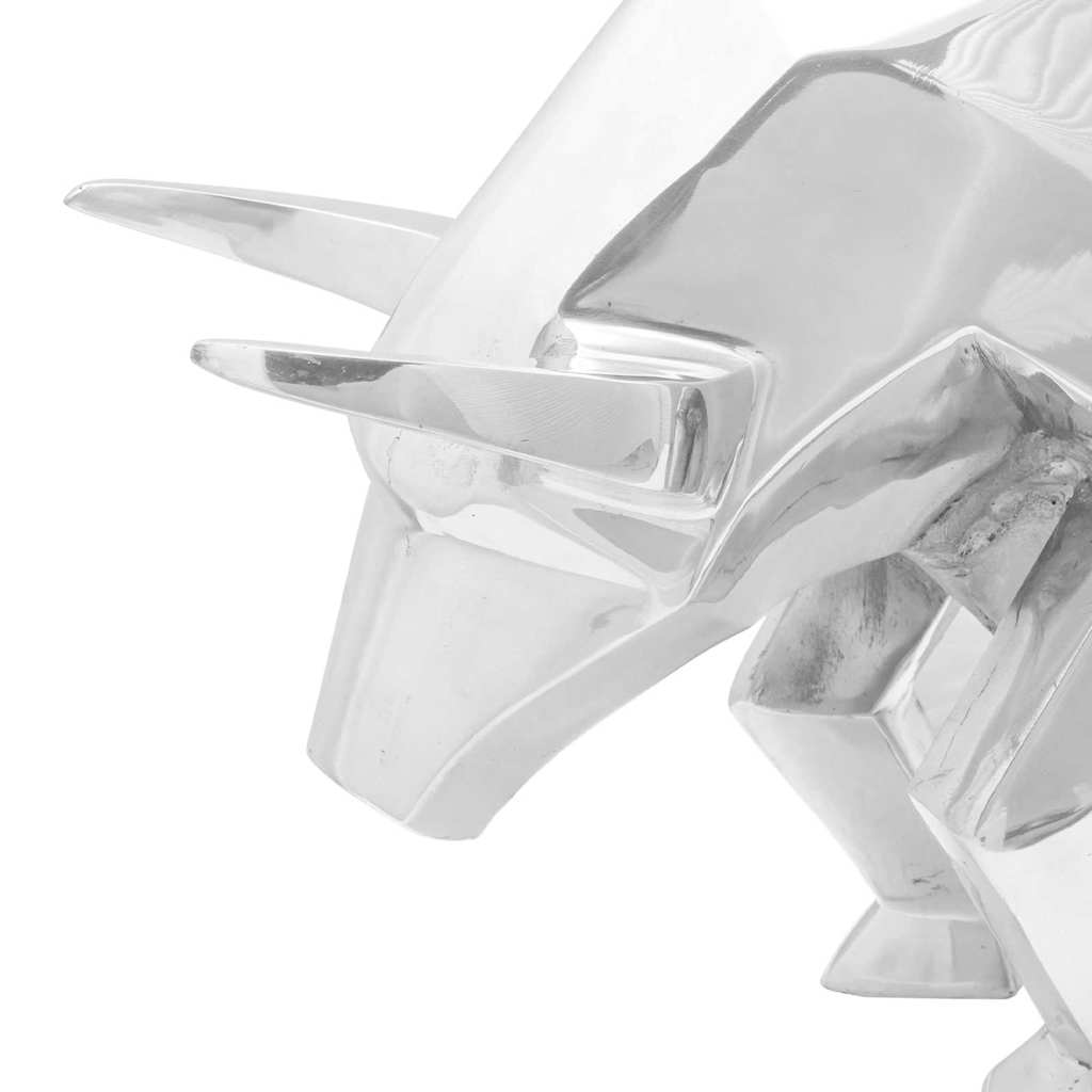 Bull Sculpture Silver 74 x 23 x 39 cm Aluminium
