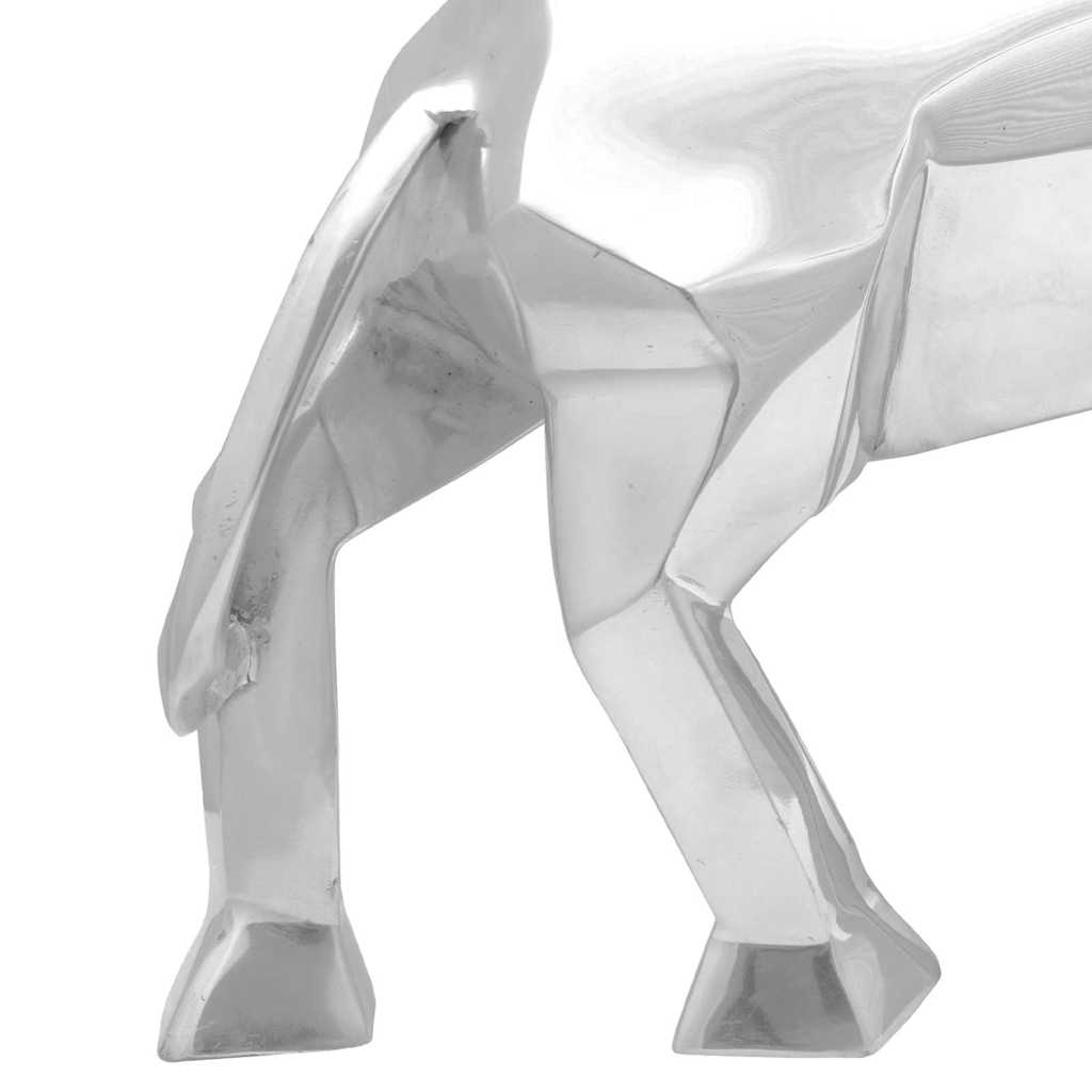 Bull Sculpture Silver 74 x 23 x 39 cm Aluminium
