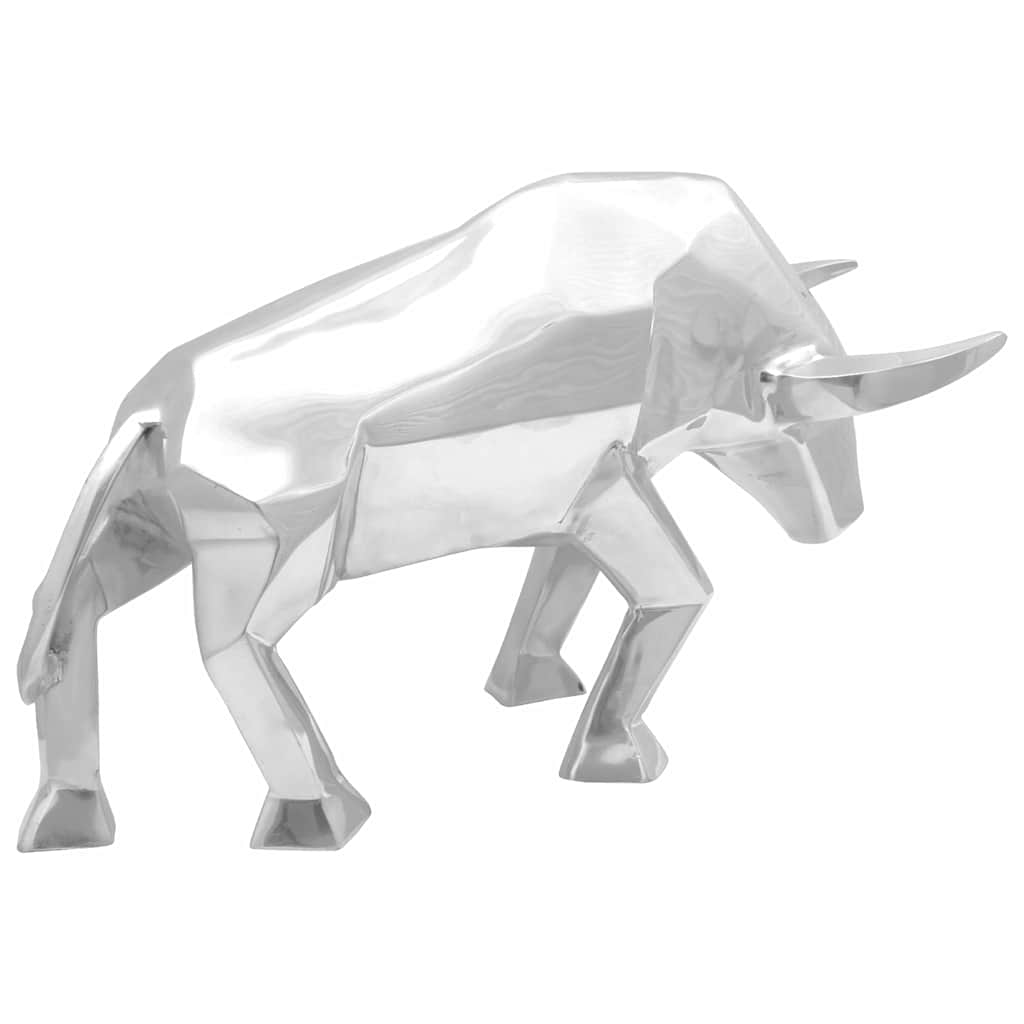 Bull Sculpture Silver 74 x 23 x 39 cm Aluminium