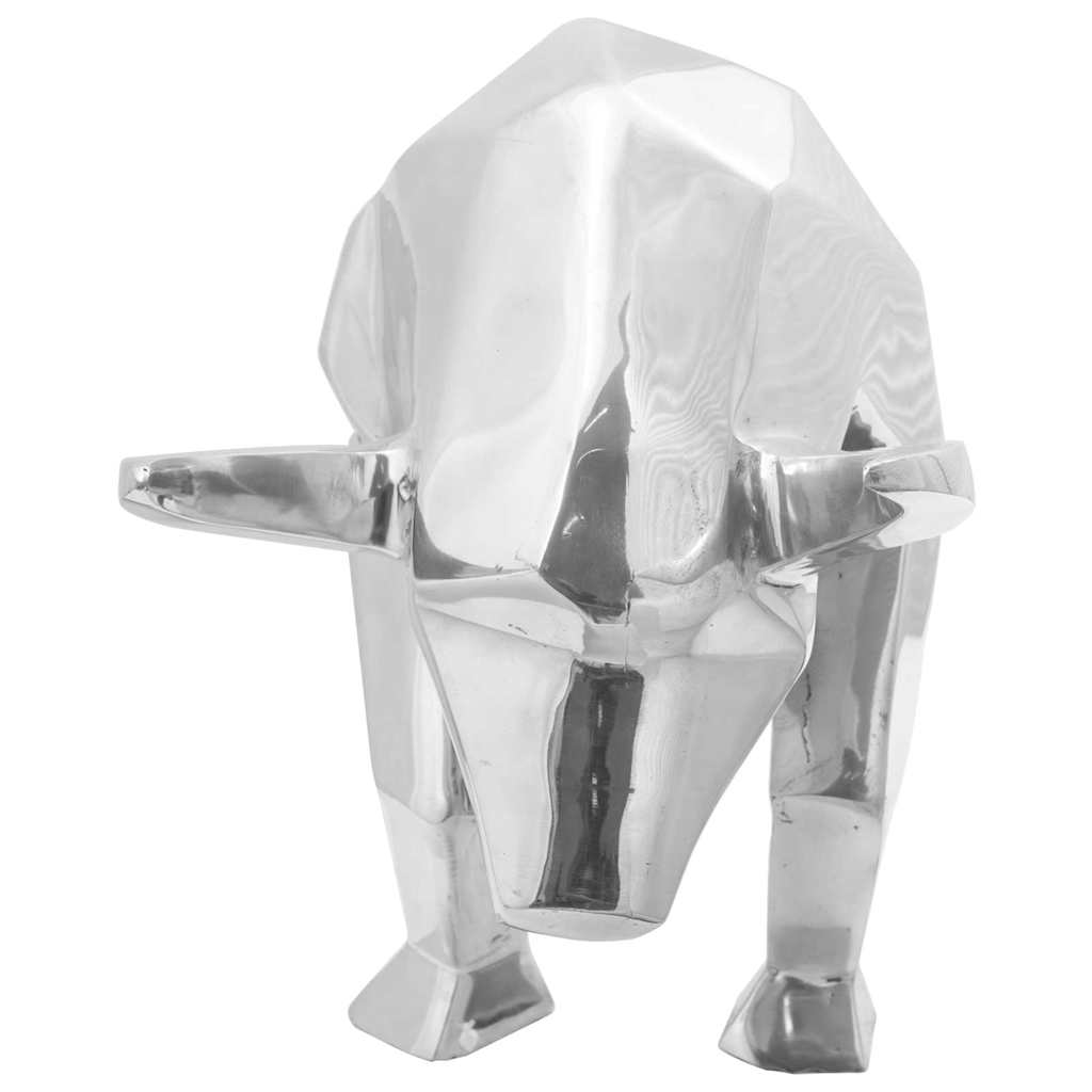 Bull Sculpture Silver 74 x 23 x 39 cm Aluminium