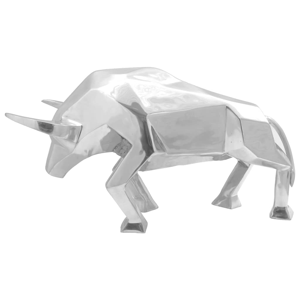 Bull Sculpture Silver 74 x 23 x 39 cm Aluminium