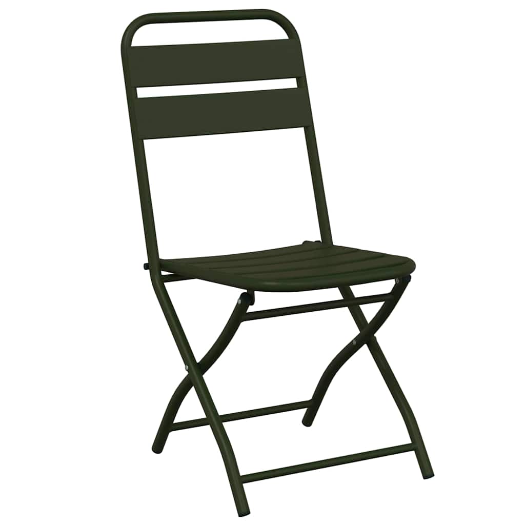 Garden Folding Chair Folding 2 pcs Green 55 x 56.5 x 91cm Steel