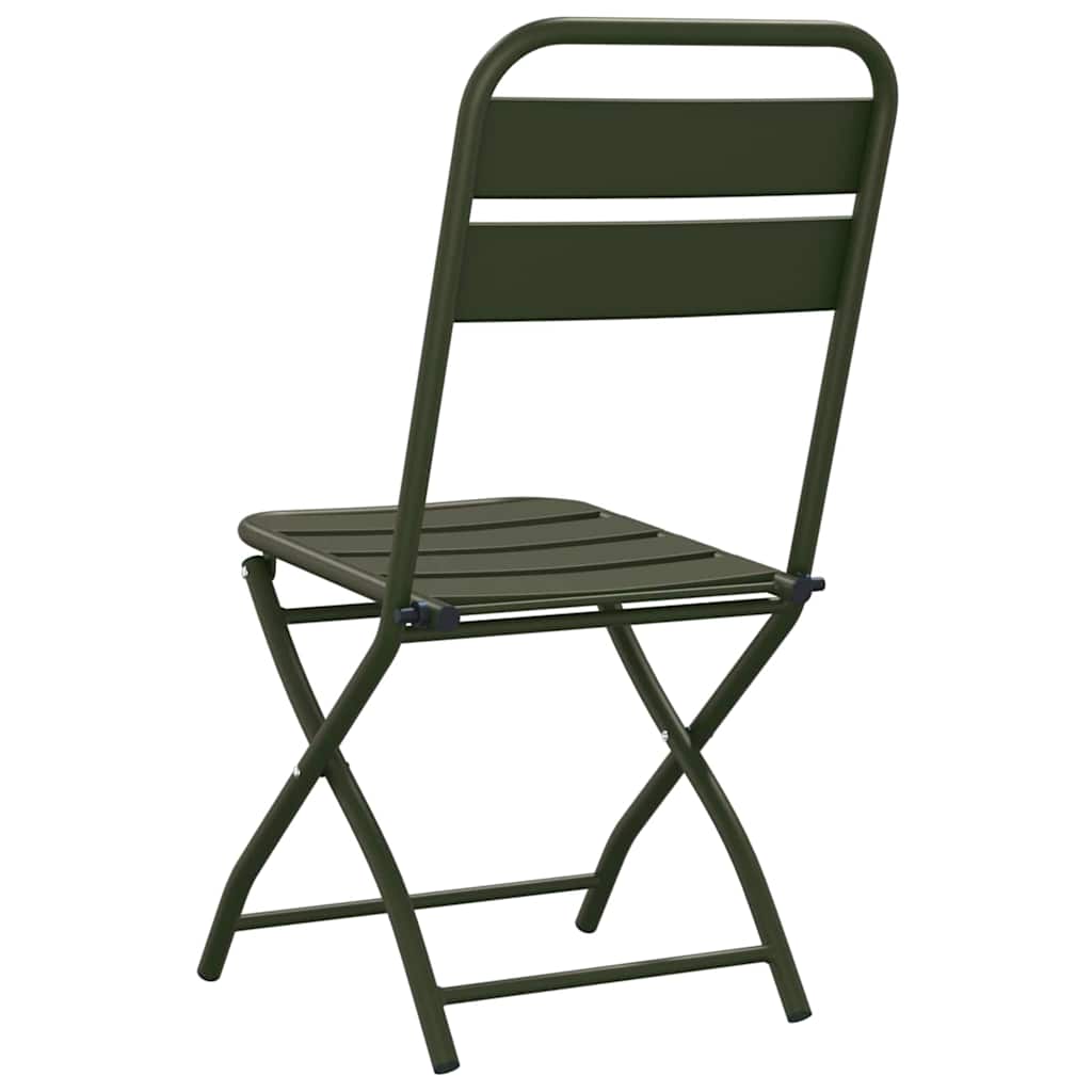 Garden Folding Chair Folding 2 pcs Green 55 x 56.5 x 91cm Steel