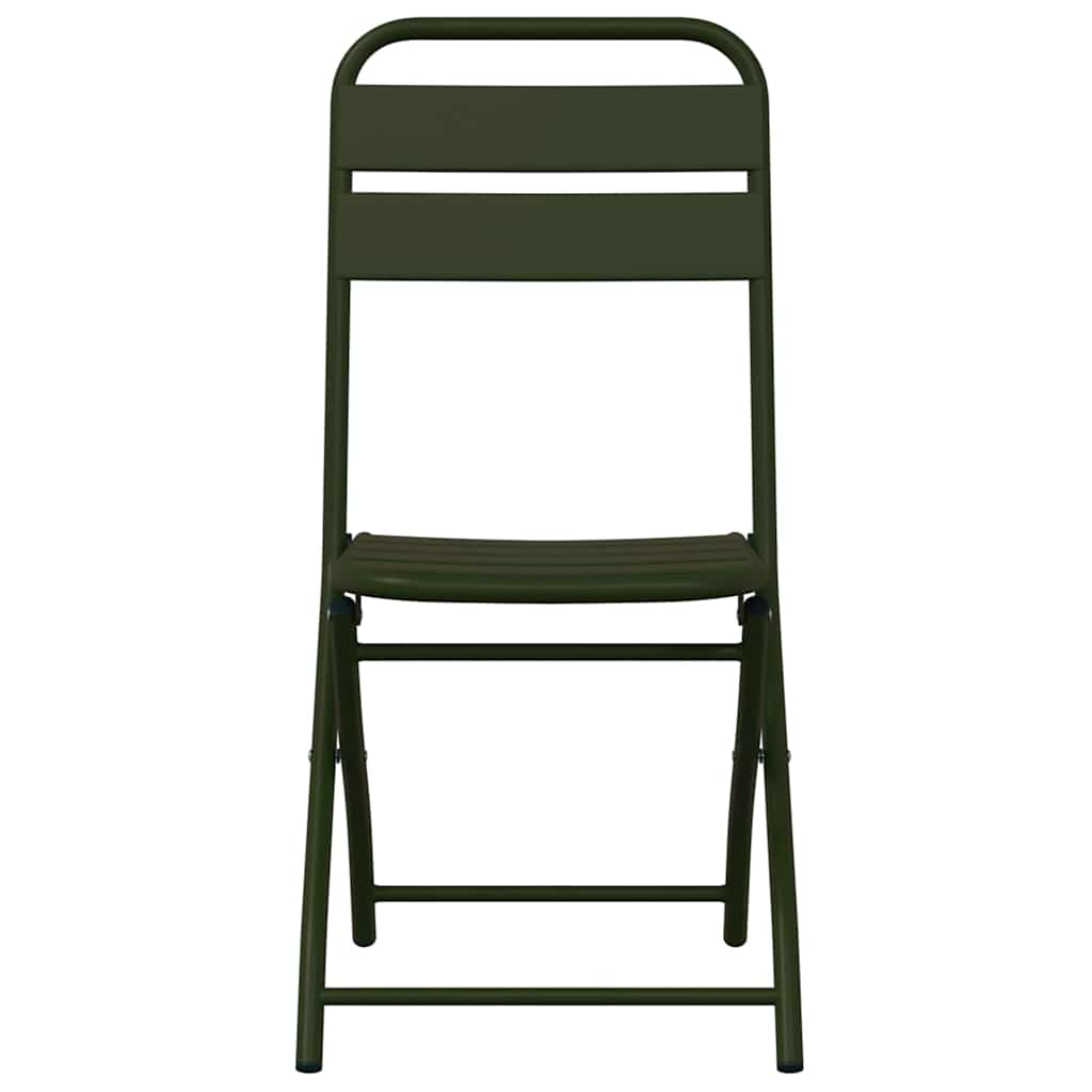 Garden Folding Chair Folding 2 pcs Green 55 x 56.5 x 91cm Steel