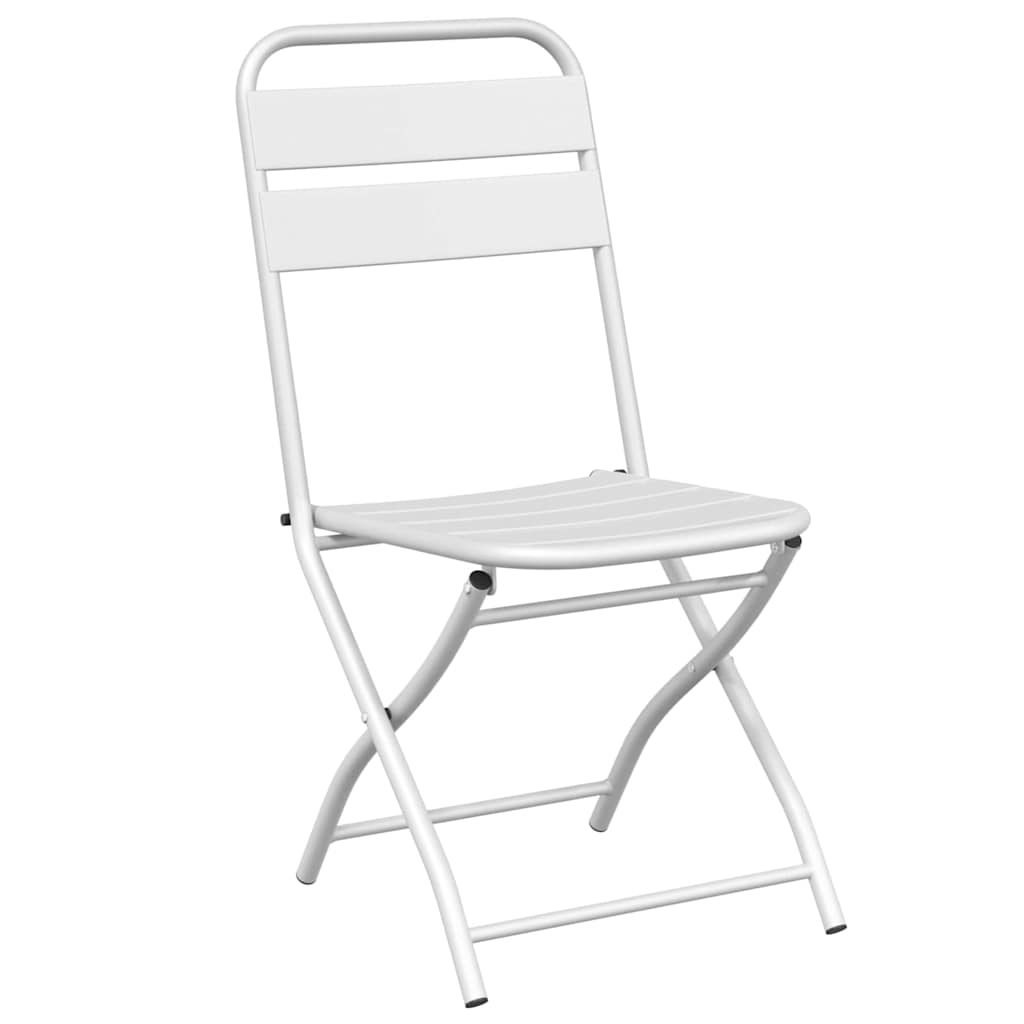 Garden Folding Chair Folding 2 pcs White 55 x 56.5 x 91cm Steel