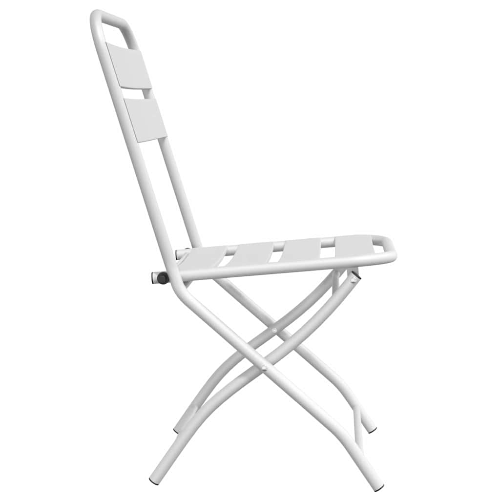 Garden Folding Chair Folding 2 pcs White 55 x 56.5 x 91cm Steel