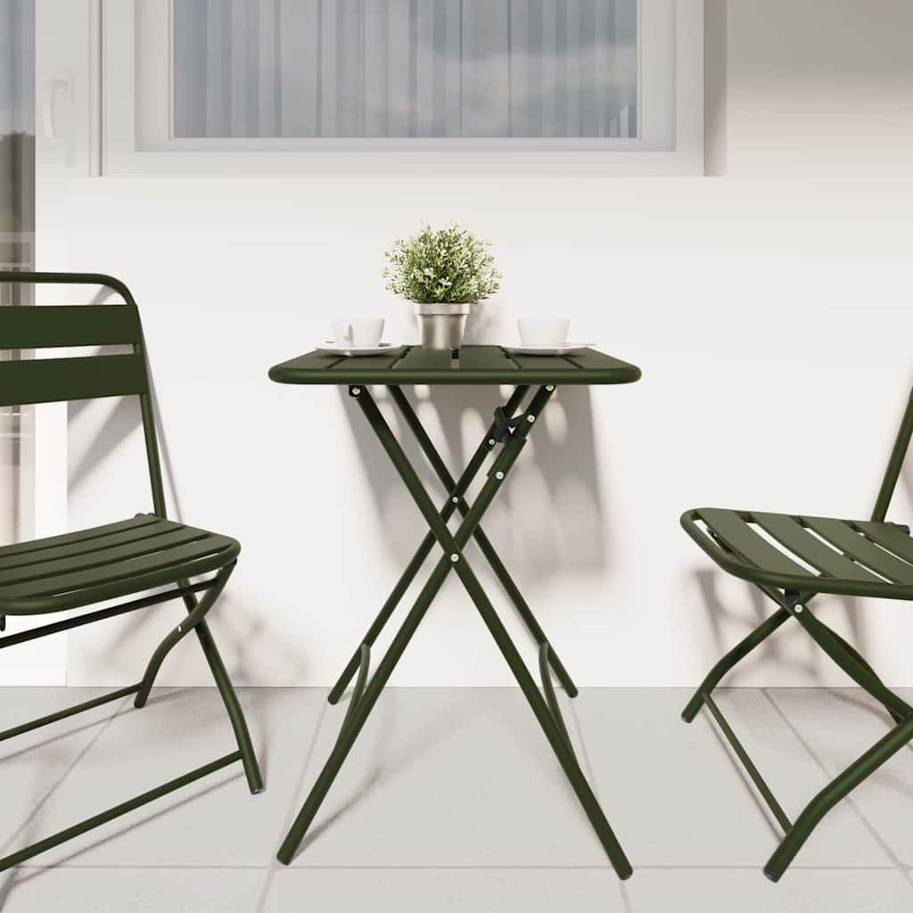 Garden Table Dark green 55 x 55 x 73 cm Powder-coated Steel
