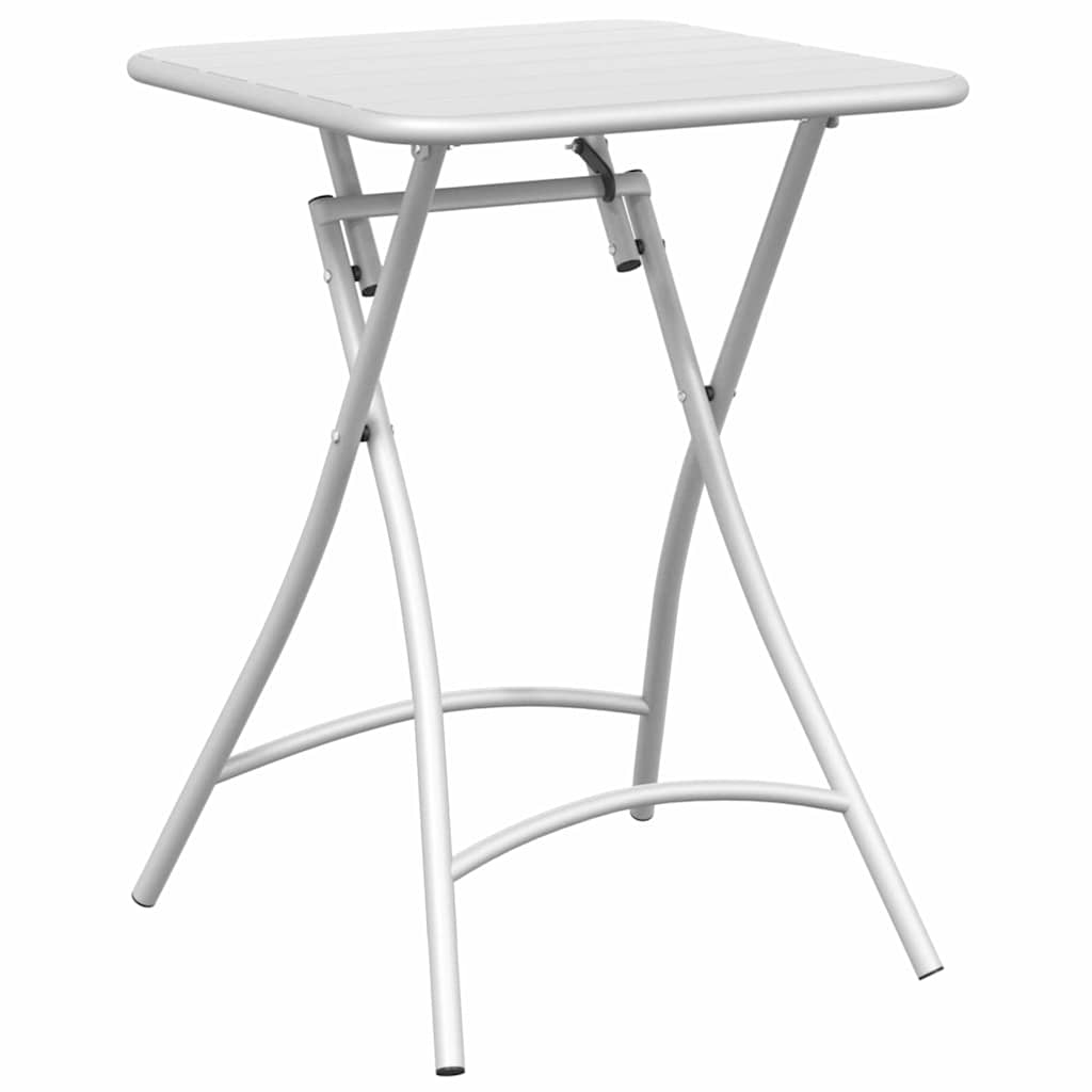 Garden Table Folding White 55 x 55 x 73 cm Powder-coated Steel