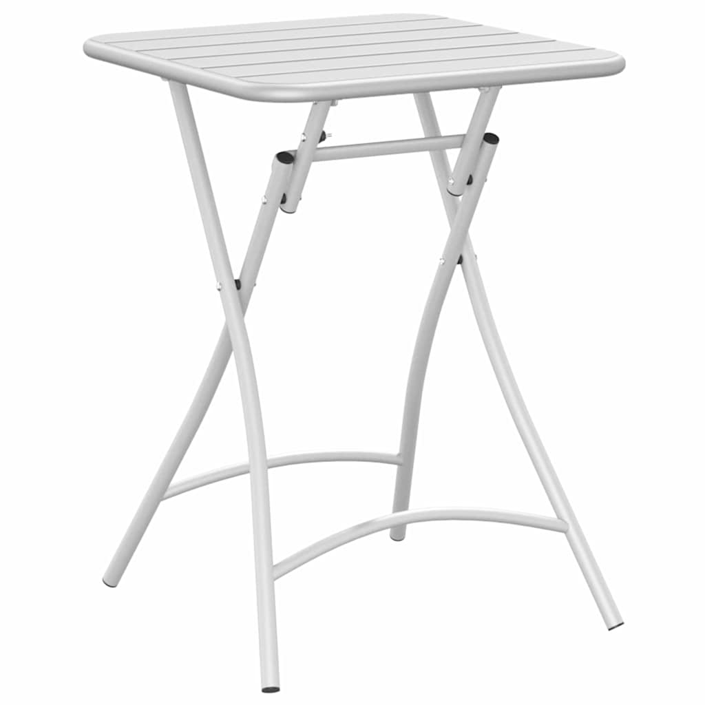 Garden Table Folding White 55 x 55 x 73 cm Powder-coated Steel