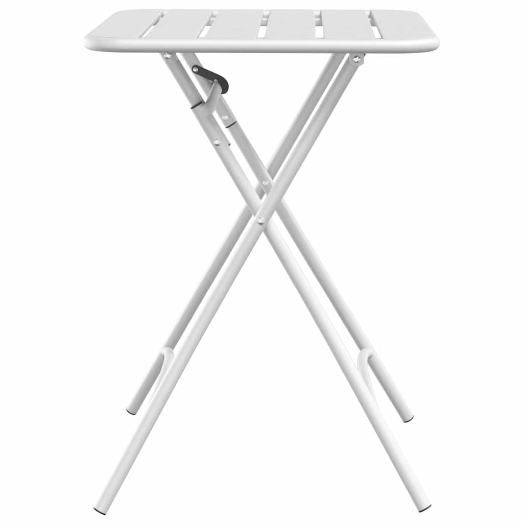 Garden Table Folding White 55 x 55 x 73 cm Powder-coated Steel
