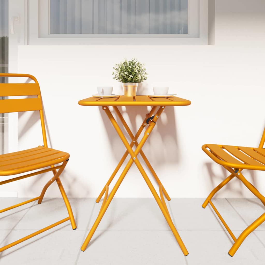 Garden Table Mustard 55 x 55 x 73 cm Powder-coated Steel